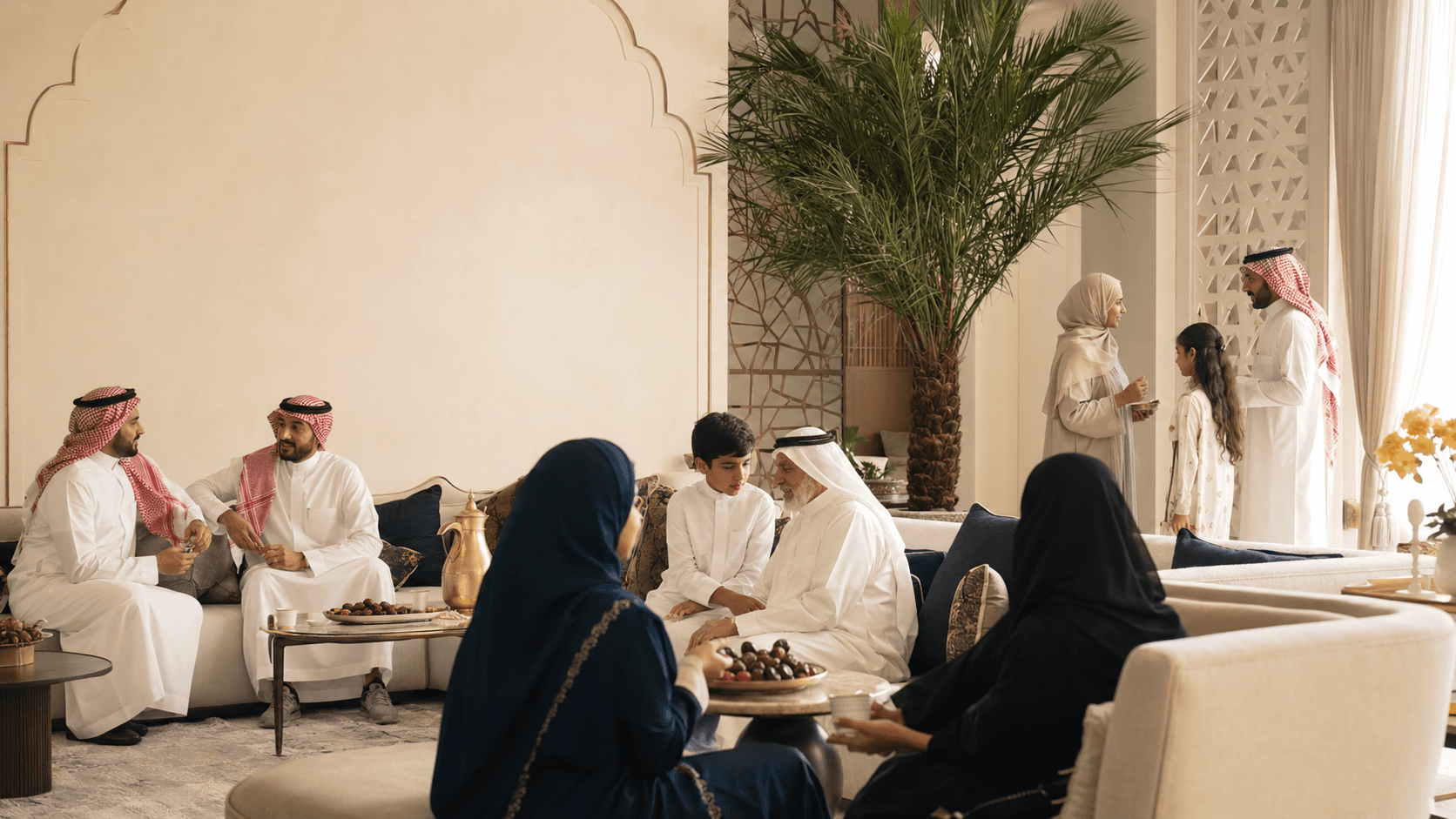 تجمع عائلي في مجلس يوضح ارتباط الكيان بالمجتمع